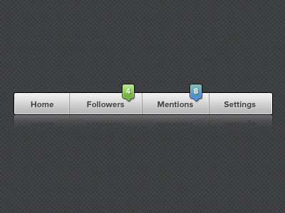 Notifications blue buttons follower green grey mention nav navigation notification texture ui