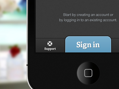 iPhone Sign In account app application blue grey ios iphone log in login mobile noise sign in support