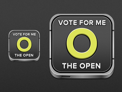 Vote For Me badge blac grey icon ios iphone metal open vote yellow