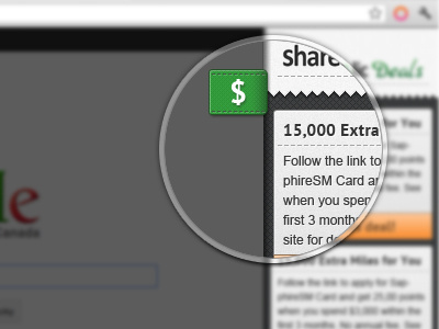Chrome Extension chrome deals dollar green linen money share sidebar texture ui