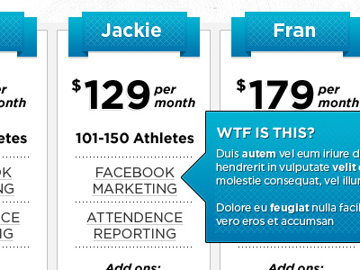 Pricing Sheet athletes blue facebook money pricing sheet texture tooltip ui