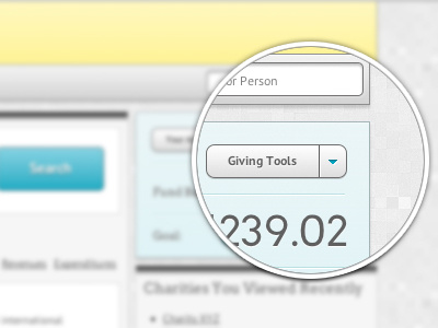 Giving Tools app balance blue button css3 dropdown grey input numbers search ui yellow