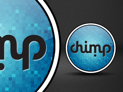 Chimp Icon Black black blue chimp circle dock icon noise pattern texture