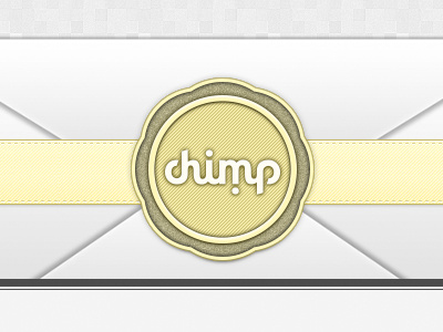 Email for charitable gifts (Full view included) app badge charity chimp email envelope gift grain grey letter mail noise ribbon stamp template texture ui yellow