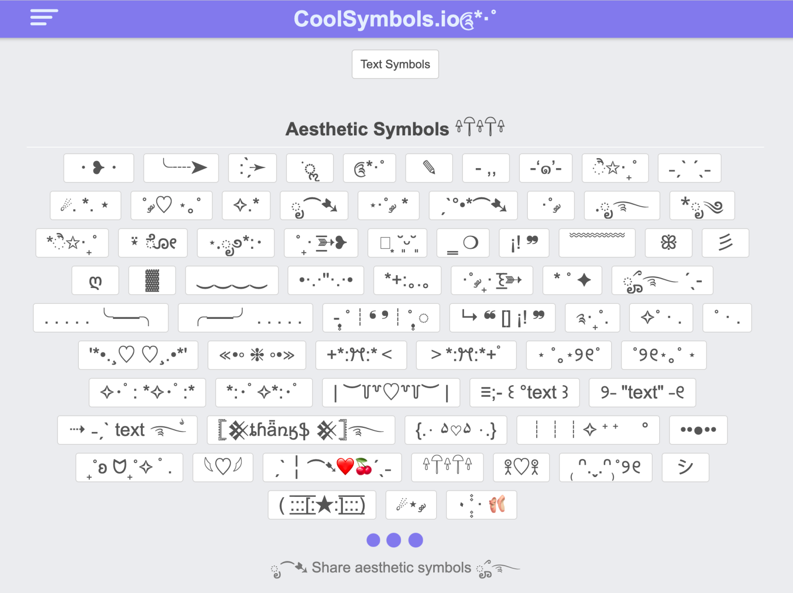 Aesthetic Symbols by Cool Symbols on Dribbble