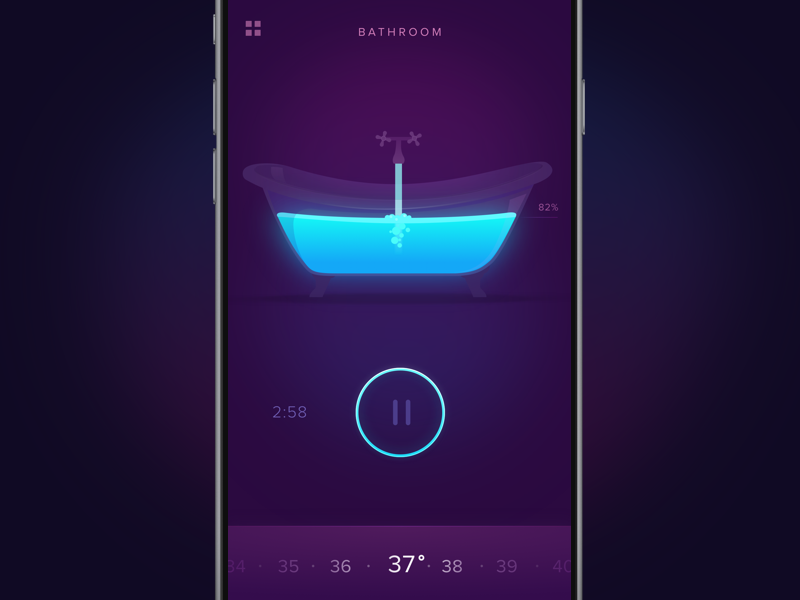 Smarthome bath control by Olga Sukhinina on Dribbble