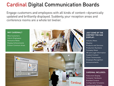 Cardinal Displays layout products sales sheet