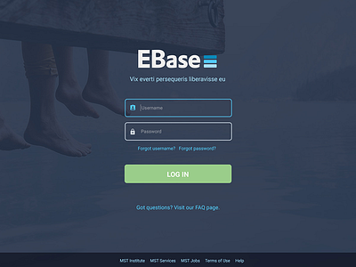 EBase Login Portal input fields login ui web