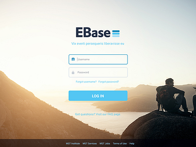 EBase Login Portal input fields login ui web