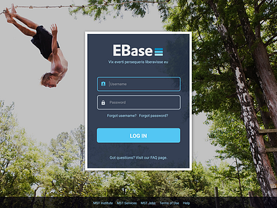 EBase Login Portal input fields login ui web