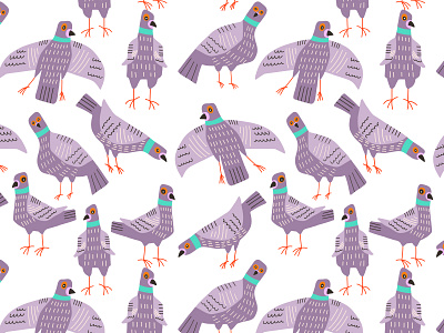 Pigeon seamless pattern