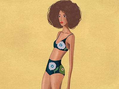 Girl in swimsuit illustration design digital art fashion fashion illustration illustrated illustration pattern print procreate swimsuit