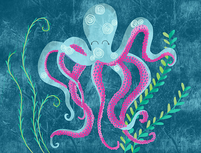 Octopus wallpaper design digital art graphic design illustrated illustration kids illustration ocean ocean life octopus pattern procreate sealife wallpaper