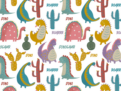 Dinosaur seamless pattern