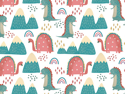 Seamless dinosaur pattern