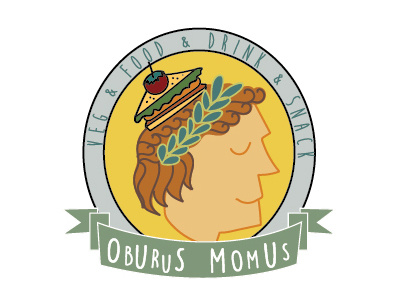 Logo for Oburus Momus ancient greek brand identitiy funny logo graphic design greek god logo mythology restaurant logo sandwich vegan