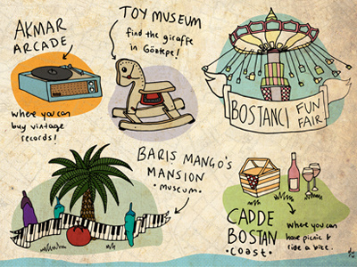 Part of a Kadikoy Map cute doodle funfair hip istanbul kadikoy map old picnic toy turkey vintage