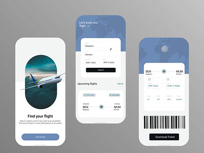 Flight booking App UI app branding design typography ui ux