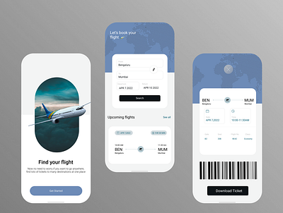 Flight booking App UI app branding design typography ui ux