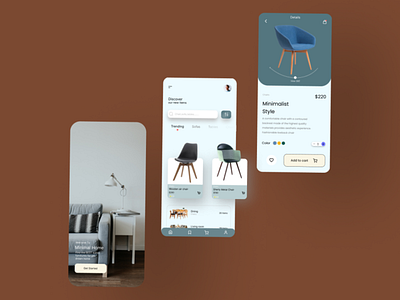 Furniture E-commerce App app branding design logo typography ui ux