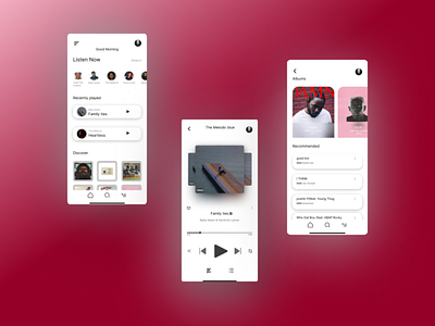 Music App UI app design logo typography ui ux vector