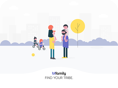 bffamily • Meeting app for families branding design illustration ui vector