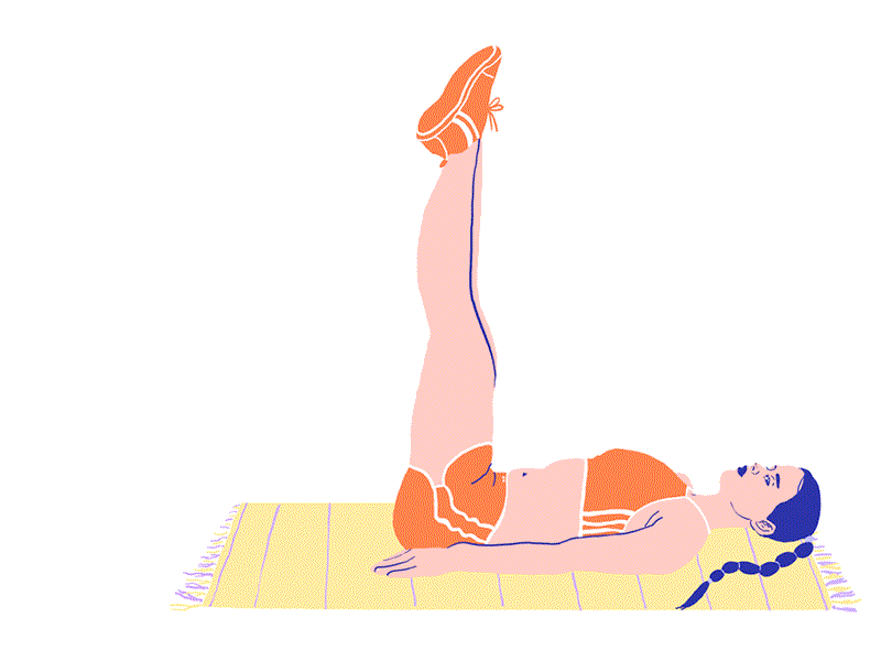 Sport Girl animated gif animation gif gif animation girl illustration orange sneakers sport sporty workout
