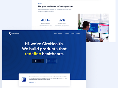 Health Software Landing Page Concept branding design health landing page ui ux web web design