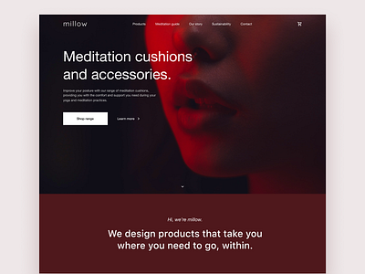 Meditation E-commerce Landing Page branding design health landing page logo meditation mindfulness ui ux web web design yoga