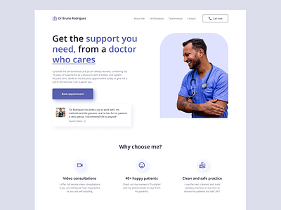 Healthcare/Doctor Web Design Concept branding design doctor health healthcare homepage landing page logo ui ux web web design