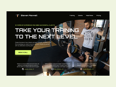 Personal Trainer Home Page Concept design fitness gym health home page landing page personal trainer ui ux web web design