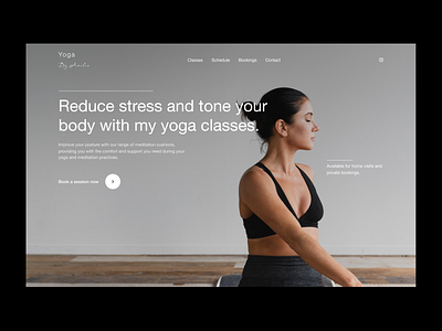 Yoga Class Home Page Concept branding calm design health home page landing page mindfulness ui ux web web design wellness yoga