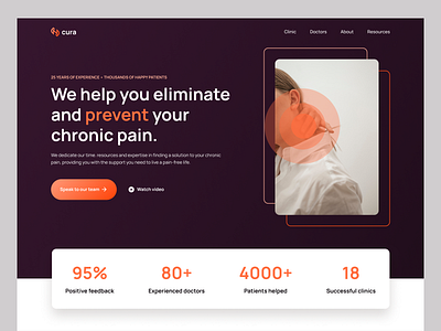 Chronic Pain Startup Home Page branding design health home home page landing page logo ntureweb pain ui web web design wellness
