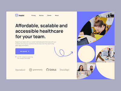 Healthcare Tech Startup Home Page branding design health home page landing page startup tech ui web web design wellness