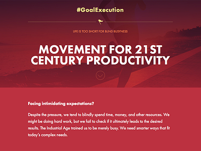 #GoalExecution bold bright design landing page red site sketch typography ui ui design web design website