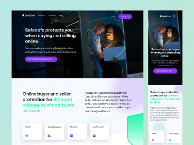 SafeCefa ecommerce escrow landingpage saas safe ui webdesign webpage