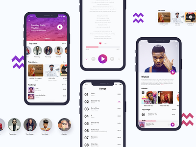 Traffic Music App adobexd app artist design fixer ios iphonex lagos music ui ux wizkid