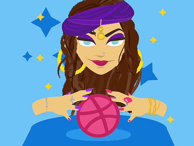 Hello Dribbble! debut first shot fortune teller illustration illustrator woman