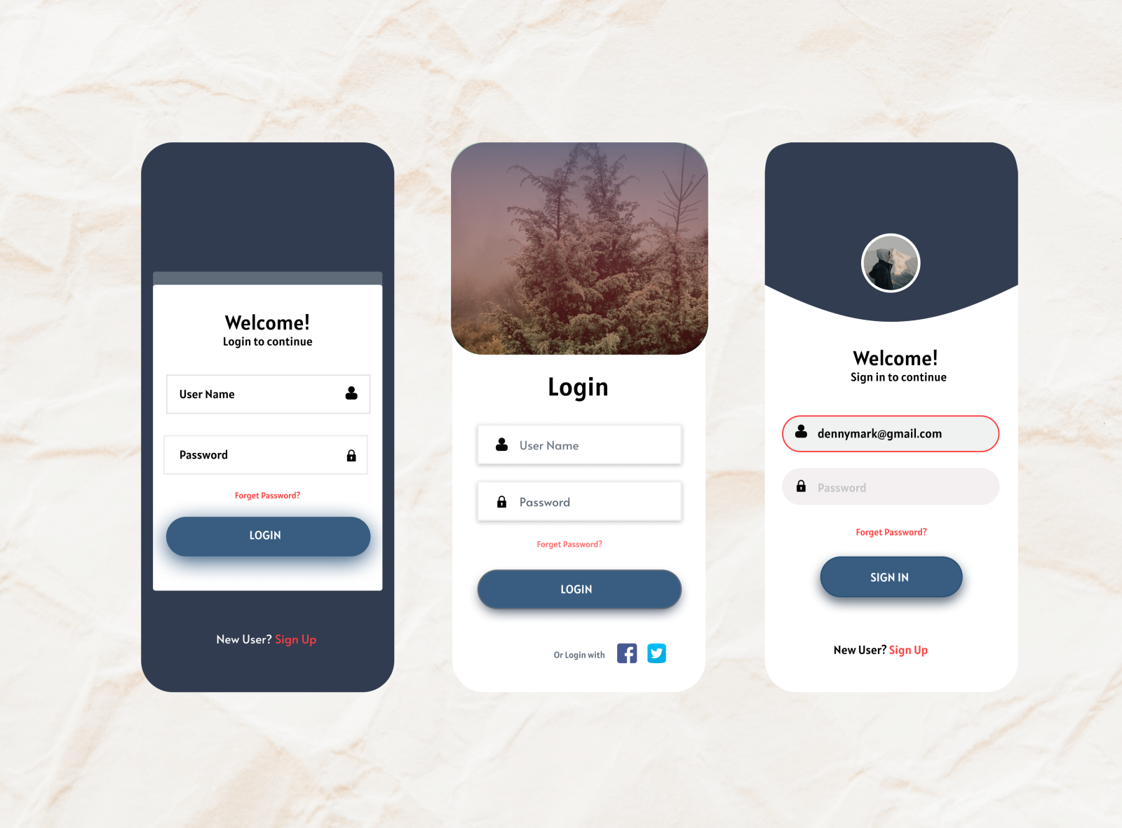 Awesome, Mobile UI | Login and Signup by Ankita on Dribbble