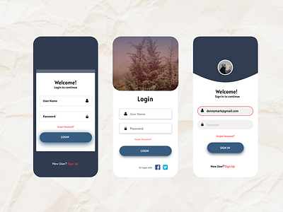 Awesome, Mobile UI | Login and Signup