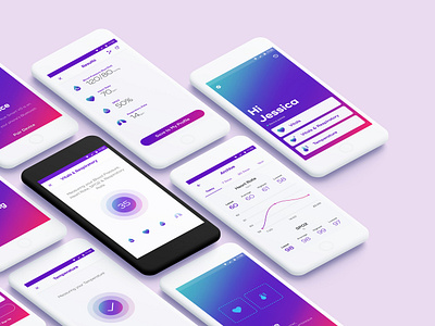 Vitals monitoring app consumer health design gradient graphics health app healthcare heart rate icon design interface medical monitor monitoring tracker ui ux vitals