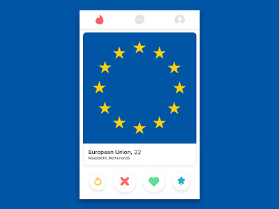 EU Referendum Tinder app app design eu europe referendum satire tinder ui