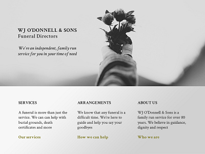 Funeral ideas design funeral grid layout web design