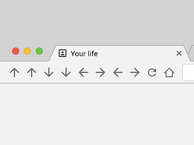 Konami code arrow browser chrome google konami life material satire tab ui