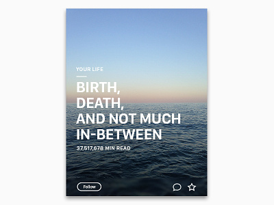Birth, death, and not much in-between