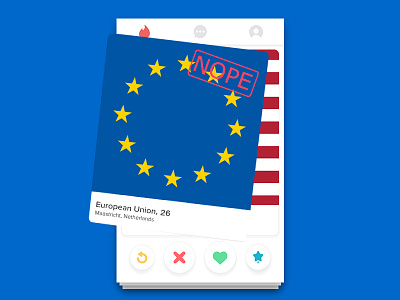 UK swipes left on EU app app design eu swipe tinder ui uk