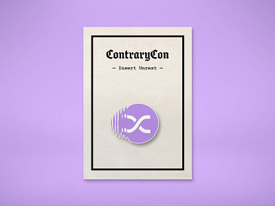 ContraryCon Enamel Pin design distort enamel enamel pin glitch logo pin purple typography