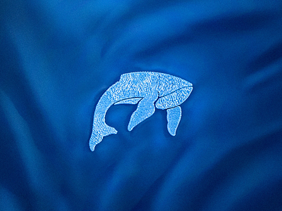 Whale Embroidery 3d 3d animation aftereffects blue c4d cinema 4d cinema4d design dynamics embroidery illustration logo render stitch ui vector whale
