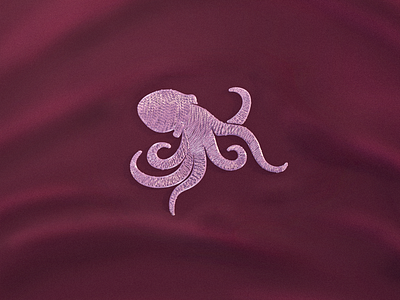 Octopus Embroidery 3d 3d animation aftereffects animal c4d cinema4d cloth design dynamics embroidery illustration logo needle octopus render stitch thread vector