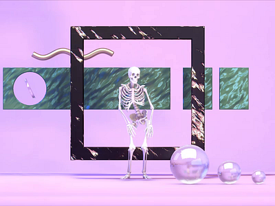 Aesthetic no.1 3d 3d animation aftereffects c4d cinema4d dance design digital dynamics material orb render skeloton vapor vaporwave